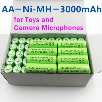 1-50PCS AA Baterije za ponovno Polnjenje Ni-MH 3000mAh Zmogljivosti in dolgotrajno Delovanje za Igrače in Kamere, Mikrofoni