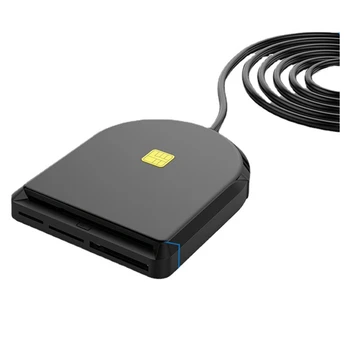 1 Kos Prenosni Priročen Bralnik Pametnih Kartic, ABS USB Večnamenski Davčne napovedi SIM/SD/TF/IC Smart Card Reader
