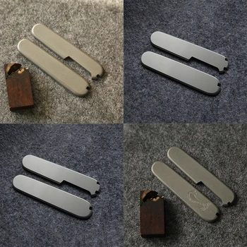 1 Par Titanove Zlitine Materiala Folding Nož Lestvice Ročaj Obliž za 91MM Victorinox Swiss Army Noži Zamenjava Cobra Vzorec
