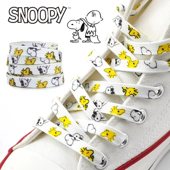 1 Parov Snoopy Risanka Vezalko 120Cm/150 cm Kawaii Anime Moda Ravno Športne Čevlje Čipku Grafiti Dekor Dodatki Darila, Igrače