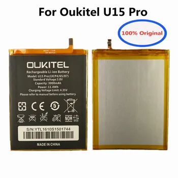 100% Prvotne Nadomestna Baterija Za OUKITEL U15 Pro U15pro 3000mAh Mobilni Telefon