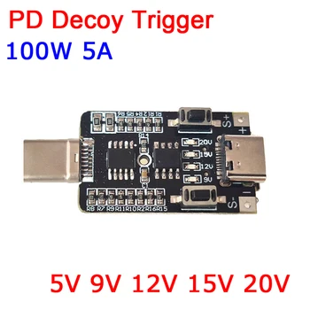 100W 5A Tipa C do USB PD Vabo Sproži Odbor 5V 9V 12V 15V 20V Izhod PD 2.0 3.0 Sproži Kabel PD2.0 PD3.0 Detektor