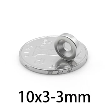 10x3-3 mm N35 Neodymium magnetni 10 mm*3 mm perforirano krožne redkih zemelj mikro Magnet Stalno NdFeB super