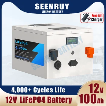 12V 100Ah Lifepo4 Baterije, Vgrajene v BMS Neobvezno Bluetooth Litij-Železo Fosfat Baterij USB Za Solarni Čoln, Avtodom