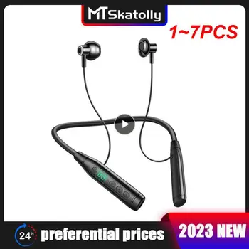 1~7PCS Brezžične Slušalke Neckband Magnetni Slušalke Šport Teče Čepkov Nepremočljiva 5.0 Slušalke Z Mikrofonom