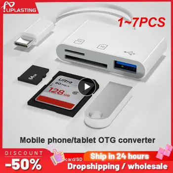 1~7PCS Elough Tip C Adapter TF CF, SD Memory Card Reader USB C Sim Adapter Za Macbook OTG Pisatelj Kompakten