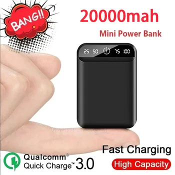 20000mAh mobile power bank prenosni mobilni telefon hitro polnilec digitalni prikaz polnjenja s kablom USB zunanji baterijski paket za Android