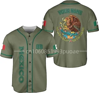 2023 Mehika Moške Baseball Jersey Očesa Brezplačno Ime po Meri Baseball Majica za Moške Ulica Oversize Oblačila Kratek Rokav Šport