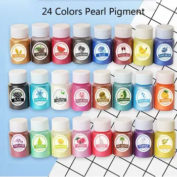 24 Barv Mica Mineralnih Prahu Epoksi Smolo Pigment Pearlescent Pigment Naravnih Mica Barvilo Milo Ličila, Nakit, Izdelava