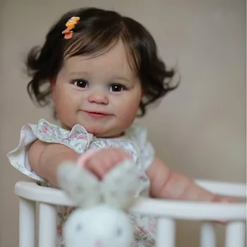 24 palca Newborn Baby Toddler Lutka Prerojeni Maddie Princesa Dekle veren Soft Touch 3D Kože Umetnosti Lutka z Roko Koren Las