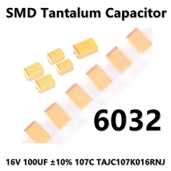 (2pcs) Originalni 6032 (Tip C) 16V 100UF ±10% 107C TAJC107K016RNJ SMD tantalovih kondenzatorjev