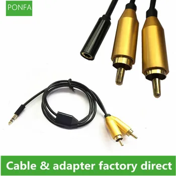 3.5 Dvojni RCA Kabel 2RCA 3,5 mm Jack avdio kabel 3,5 mm Jack Rca Aux kabel Za telefon Edifer za Domači Kino DVD 2RCA avdio kabel