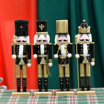30 cm Božič Nutcracker Ročno Poslikane Lesene Kralj Bobnar Vojak Lutkovno Handcraft Božič Dom Novo Leto Dekoracijo