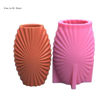 3D Trak Sadra Cvetlični lonček Silikonsko Plesni Epoksi Smolo Litje Plesni Sočna Vaza Cementa Plesni svijećnjak Plesni XXFD