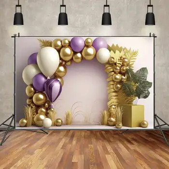 3D Zlato Krog Balon Arch Okvir Fotografije Kulise Dekoracijo Rojstni Stene po Meri Otrok Okolij Studio Rekviziti