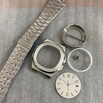 41mm Watch Primeru Dodatki Set Safirno Steklo Ohišje + Jekla Trak + Gumbom + Gledajo Roke za NH35/ NH36/ 4R Avtomatsko Gibanje