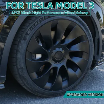 4PCS 18 Inch Hub Skp Avto Zamenjava Skp Kolo Hubcap Polno Platišča Kritje Pribor Višina Uspešnosti Za Tesla Model 3 2018-2023