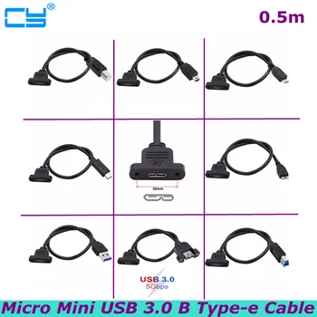 50 cm High Speed USB-C, USB 3.0, 2.0 B Mikro Mini USB Tip-C moški ženski Mikro B 3.0 ženski Mobilne Trdi Disk Podatkovni Kabel