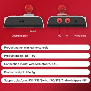 587D Arkadna Igra Konzola Boj Regulator Tipa C za PS3-PS4 Stikalo-PC Android iOS z Turbo Funkcijo