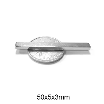 5~100 KOZARCEV 50x5x3 Quadrate Trajni Magneti Trakovi Neodymium Magnetom stanja N35 50x5x3mm Močan Blok Magneti 50*5*3 50 mm x 5 mm