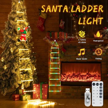 75/300 cm Led Lestev Svetlobe USB Deco Božič Novost 2023 Santa Claus Pisane App Nadzor Časovnik Nepremočljiva Xmas Tree Prostem