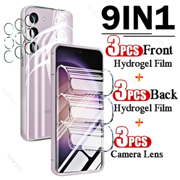 9in1 Celoti Pokriva Spredaj Nazaj Hydrogel Film za Samsung Galaxy S23 Prstnih Zaslon Protektorstvo za Samsung S 23 Objektiv Kamere HD