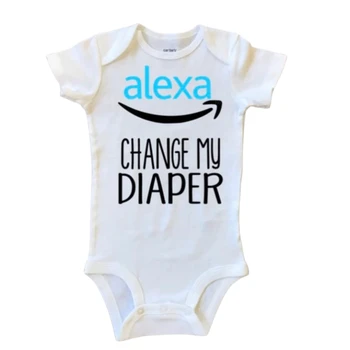 Alexa Spremeniti Svoj Plenic Po Meri Baby Bodysuit Smešno Obleko, Novo Darilo Tuš