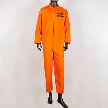 Ameriški Ujetnik Kostum Cosplay Kostum Halloween Moške Odraslih v Zaporih Enotno Cosplay Jumpsuit Oranžna Zapora Enotna