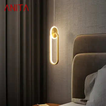 ANITA Sodobne LED 3 Barve Medenine Obesek Lučka Ustvarjalne Dekorativni Viseče Luči Za Dom Spalnica