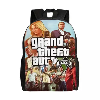 Avantura Igra Grand Theft Auto Potovanja Nahrbtnik Moški Ženske Šoli Laptop Bookbag GTA Študent Daypack Vrečke