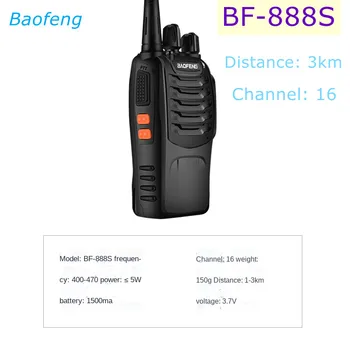 Baofeng BF-888S Walkie Talkie Visoko zmogljiva Mobilna Radijska Civilne Prostem, Walkie-Talkie, Kitajski in angleški radiodifuzni Sistem