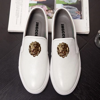 Blagovne znamke casual moški čevlji oblikovalec razkošje cowhide zavezat moške usnjene čevlje bela skateboard shoes vožnje poročni čevlji O16