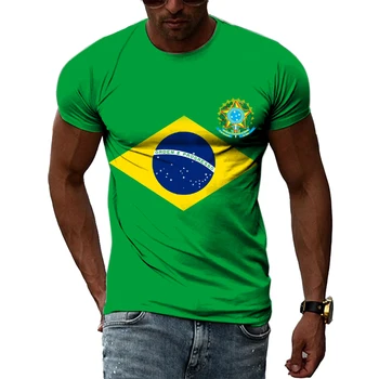 Brazilske Zastave 3D Tiskanje majice Poletje Moški Ženska Kratek Rokav Priložnostne Tees Moda Ulične Harajuku T Shirt Otrok Vrhovi Oblačila