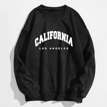 California Tiskanja Hoodies ženska Majica Letnik KHop Long Sleeve Jopica Top 2000 90. letih Toplo Krpo Gothic Oversize Bluze 