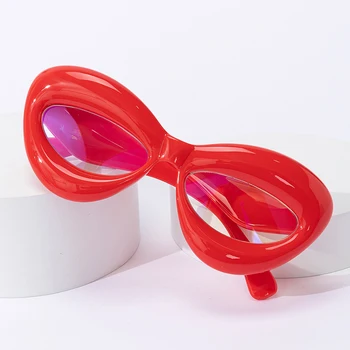 Candy Barve Žensk Cat Eye Glasses Okvir Moda Napihljivi Debele Anti-modra Svetloba Y2k Očala Za Ženske blagovne Znamke Design Odtenki