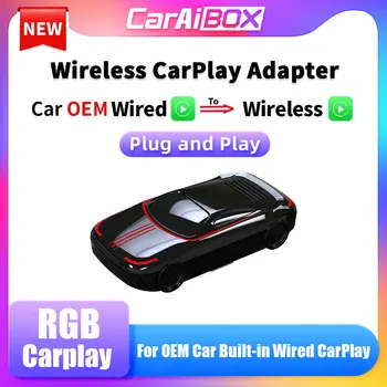 CarAiBOX Nov RGB Žični Brezžični CarPlay Ai Polje Plug And Play CarPlay Adapter Za OEMCar Vgrajen žični CarPlay