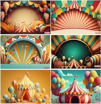 Cirkus Temo Fotografske Kulise Karneval Igrajo Kažejo Fazi Barve Otrok Portret Stranka Rojstni Dan Ozadja Studio Banner