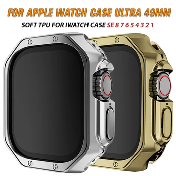 Cover Za Apple Watch Ultra 49 mm Mehka TPU Zaščitnik Odbijača Primeru iWatch Serije 8 7 JV 6 5 4 41mm 45mm 44 Watchcase Dodatki