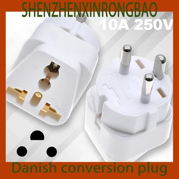 Danska Potovanja 10A250V Mobilni Računalnik, Prenosni računalnik, Polnjenje Plug Adapter K-tip 3-pin danski Moč Pretvornika za izmenični Tok v Priključek