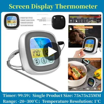 Digitalni Kuhinjski Termometer, Temperaturo Peči Toplotni števec Kuhinja iz Nerjavečega Mesa Termometrs Senzor Sonda za Kuhanje BBQ Žar