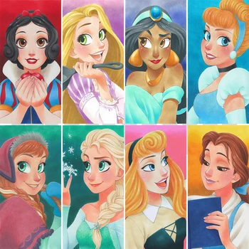 Disney Risanke Princesa Zbirka 5D DIY Diamond Slikarstvo Navzkrižno Šiv Vezenje Mozaik Stenski Dekor Otrok Darilo za Rojstni dan