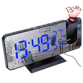 FM Radio, Digitalni LED Smart Budilka Watch Tabela Elektronski Namizne Ure USB Zbudi Ura S Projekcijo
