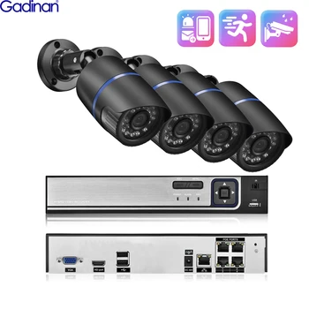 Gadinan H. 265AI 5MP Prostem Kamere POE NVR CCTV Video Kit Sistem Bullet Nadzor 5MP/4MP IP Smart Audio Webcam