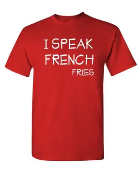 GOVORIM FRANCOSKO (krompirček) - Unisex Bombaža T-Shirt Tee Majica