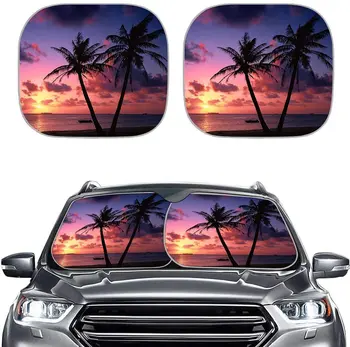 Havajih Palm Avto Accessiores Pack 2, Univerzalne Velikosti Vetrobransko steklo Avtomobila Sonce, Senco za Avto, Ne Prednje Okno Dežnik, Komplet 2 kosov