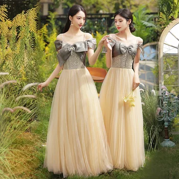 Hong Hu Formalno Til Obleko za Ženske 2023 Novo Družico Večerja Plus Velikost Sprejem Maturantski Obleki Prvenec
