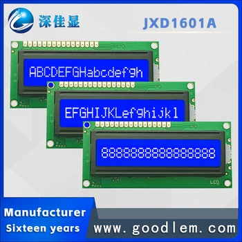 Industrijski razred 16X1 vrstico, Znak vrsta lcd zaslona JXD1601A STN Modra Negativne predalčni prikazovalniku Z osvetlitvijo