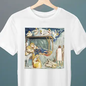 Jaslice, Giotto Slikarstvo, Unisex T-Shirt, Umetnosti T-Shirt, Likovne Umetnosti T-Shirt, Renesanse, za Njo, za Njega, Ljubitelj Umetnosti