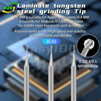 JITONGXUE JS-03 Poliranje Pero 0.3 0.4 0.5 MM, Laminat Volfram Jekla za Mletje Nasvet Za IP Android Huawei matične plošče, na primer s spajkanjem Blazine