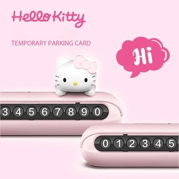 Kawaii Sanrio Parkirni prostor in se Premika in kontaktno Številko Tablice Hello Kitty Risanka Car Dekoracija Dekoracija dodatna Oprema Srčkan Darilo